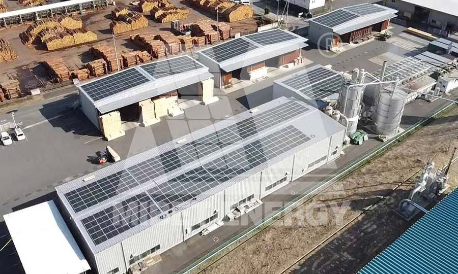Projet de système PV de toit de 7,6 MW au Japon